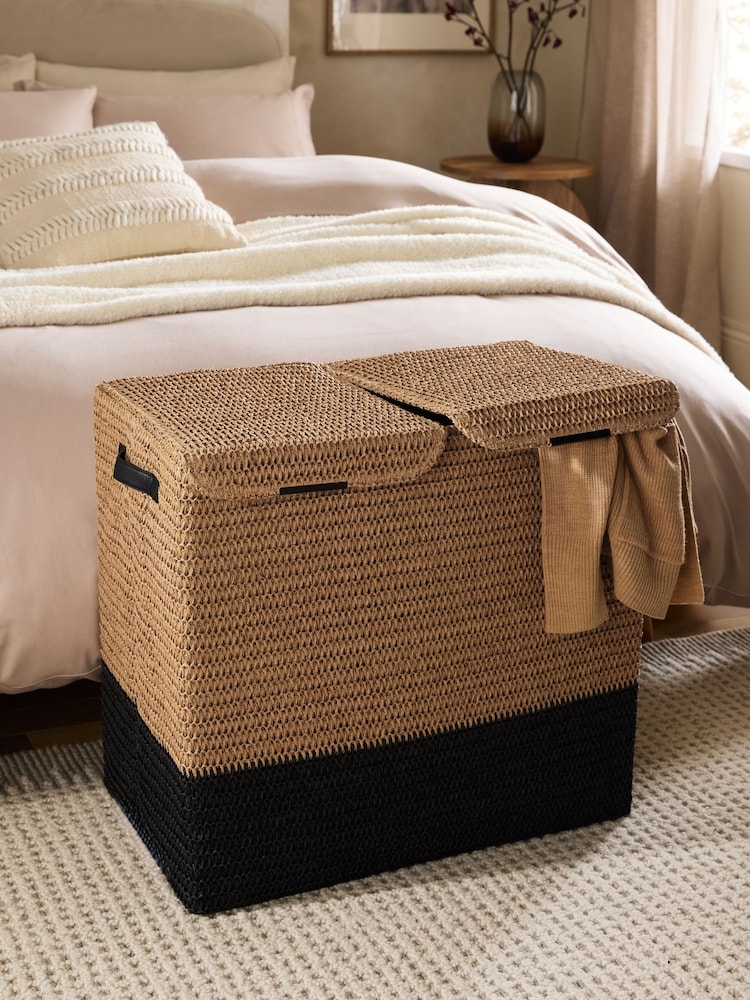 Light Natural Bronx Woven Sorter Laundry Basket Hamper - Image 1 of 2 Light Natural Bronx Woven Sorter Laundry Basket Hamper - Image 1 of 2