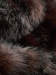 Chocolate Brown N. Premium Vintage Inspired Faux Fur Coat - Image 3 of 3
