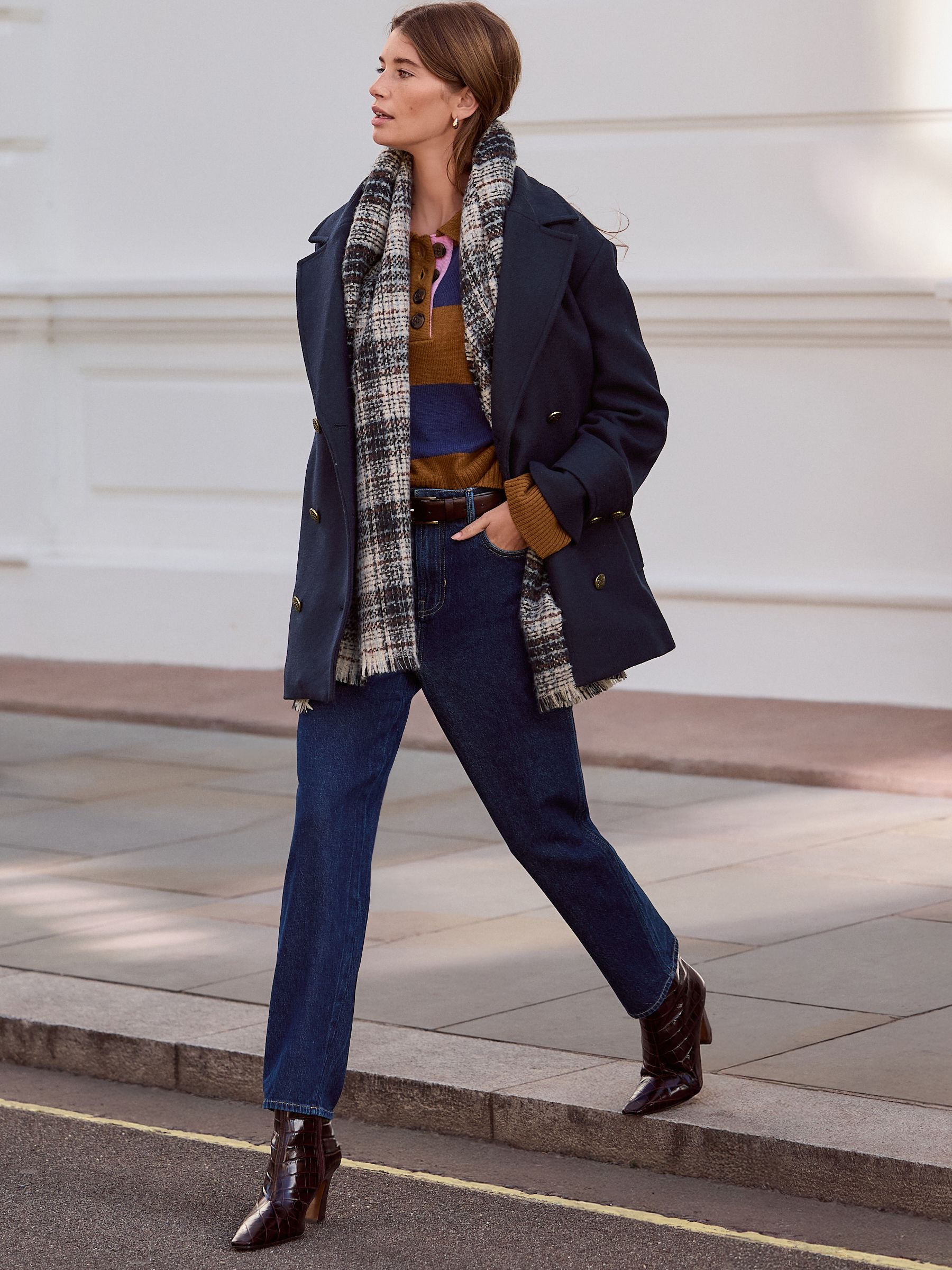 Buy Navy N. Premium Military Pea Coat from Next USA