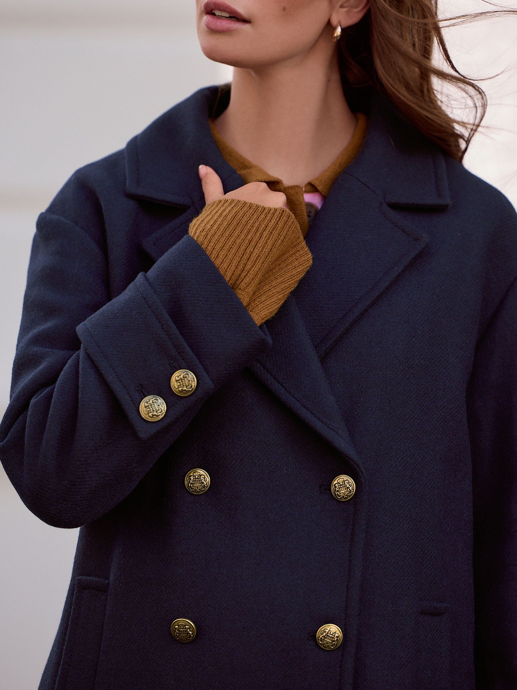 Buy Navy N. Premium Military Pea Coat from Next USA