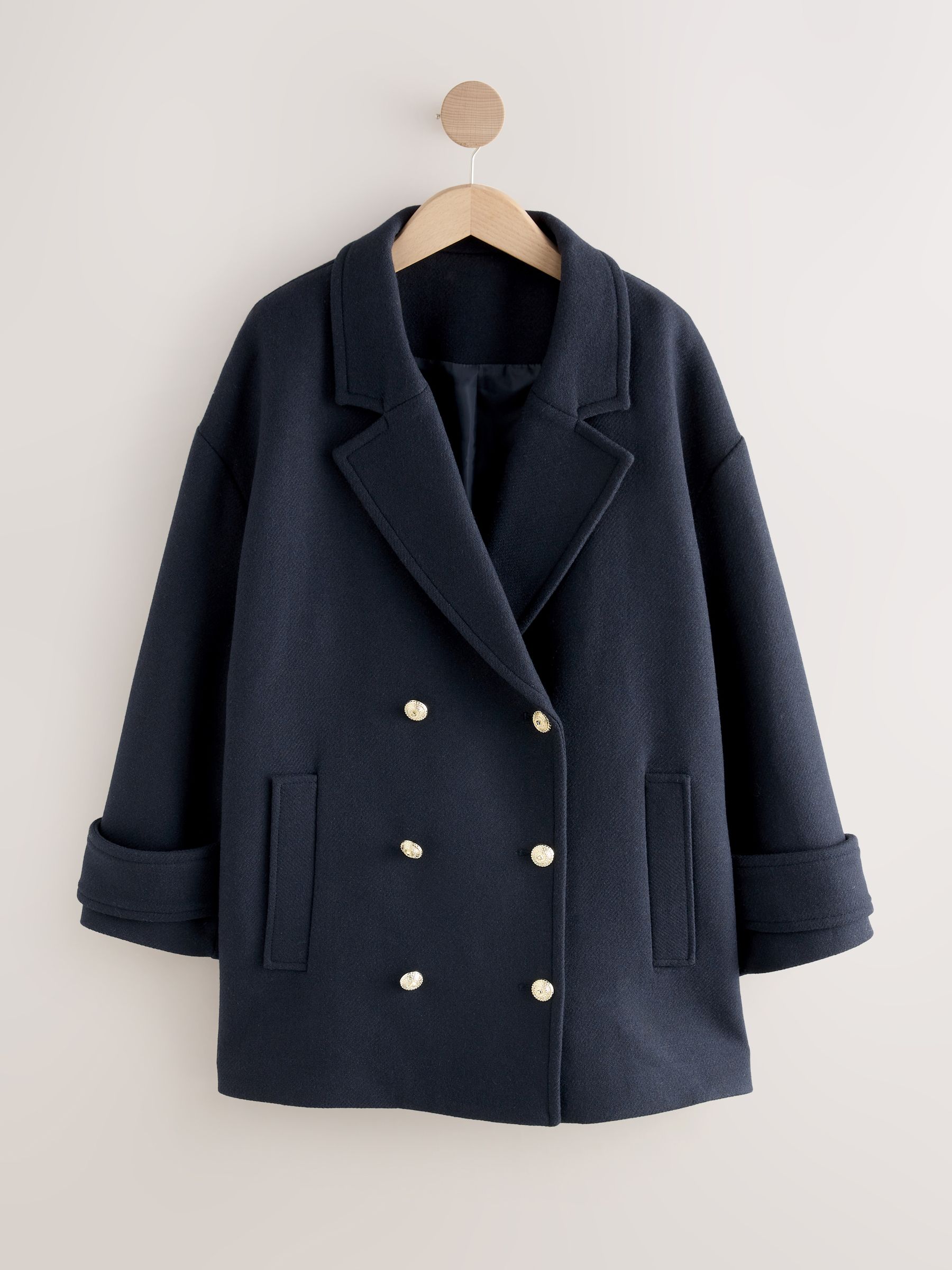 Buy Navy N. Premium Military Pea Coat from Next USA