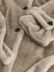 Grey Longline Belted Faux Fur Coat - Image 2 of 3