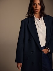 Navy N. Premium Wool Blend Long Coat - Image 3 of 4