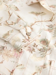 Ecru Bird Print Cotton Worker Jacket - Image 8 of 8