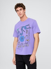 Gap Purple The Cure Relaxed Short Sleeve Graphic Band Tee - Image 1 of 5