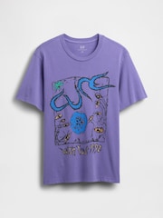 Gap Purple The Cure Relaxed Short Sleeve Graphic Band Tee - Image 4 of 5