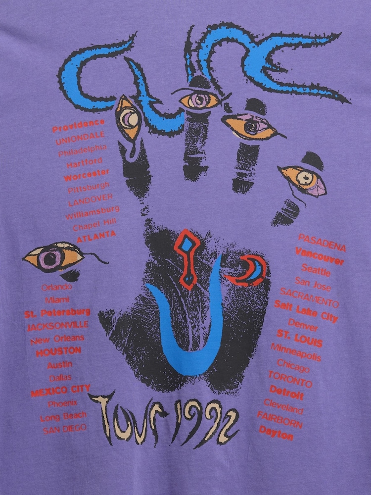 Gap Purple The Cure Relaxed Short Sleeve Graphic Band Tee - Image 5 of 5
