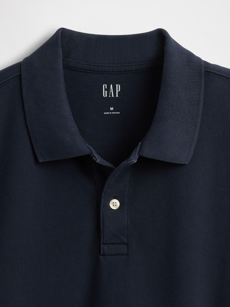 Gap Navy/Blue Cotton Pique Short Sleeve Polo Shirt - Image 5 of 5