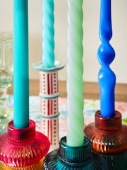 Unscented Blue Bright Collection Taper Candles Set of 4 - Image 4 of 5