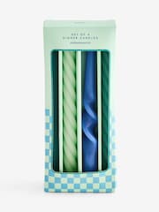 Unscented Blue Bright Collection Taper Candles Set of 4 - Image 5 of 5