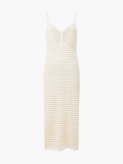 French Connection Cream 100% Cotton Jerry Knit Strappy Dress - Image 3 of 3