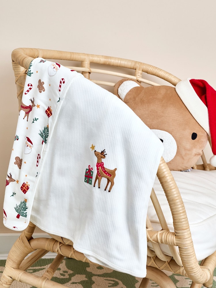JoJo Maman Bébé Christmas Jersey Shawl - Image 1 of 1 JoJo Maman Bébé Christmas Jersey Shawl - Image 1 of 1