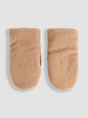 JoJo Maman Bébé Beige Borg Pram Gloves - Image 1 of 4