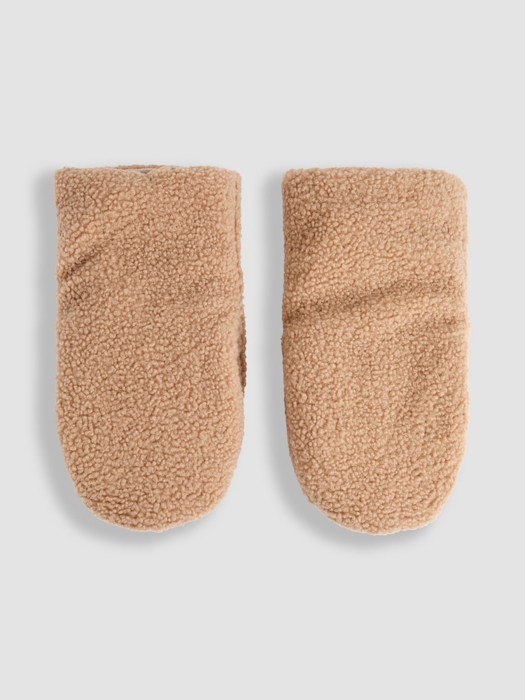 JoJo Maman Bébé Beige Borg Pram Gloves - Image 1 of 4