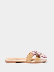 Joe Browns Natural Paisley Bow Woven Sole Sliders - Image 1 of 4