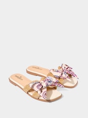 Joe Browns Natural Paisley Bow Woven Sole Sliders - Image 3 of 4