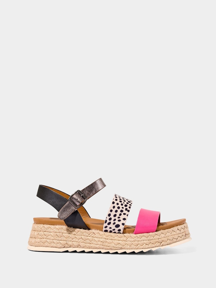 Joe Browns plataforma alpargatas com tiras manchadas Sandals - Imagem 1 de 4