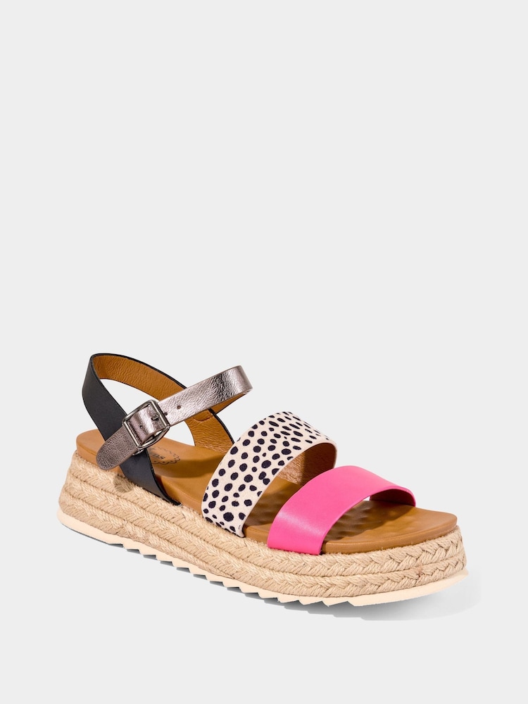 Joe Browns plataforma alpargatas com tiras manchadas Sandals - Imagem 2 de 4