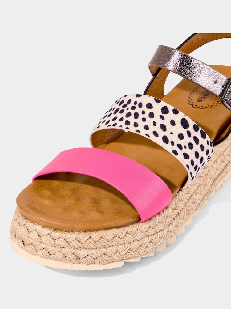 Joe Browns plataforma alpargatas com tiras manchadas Sandals - Imagem 4 de 4