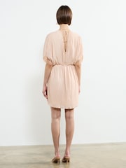 French Connection Pink Chathia Plisse V-Neck Dress - Image 2 of 4