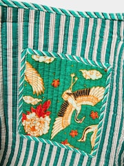 Joe Browns Green 100% Cotton Bird Print Quilted Tote Bag - Image 5 of 5