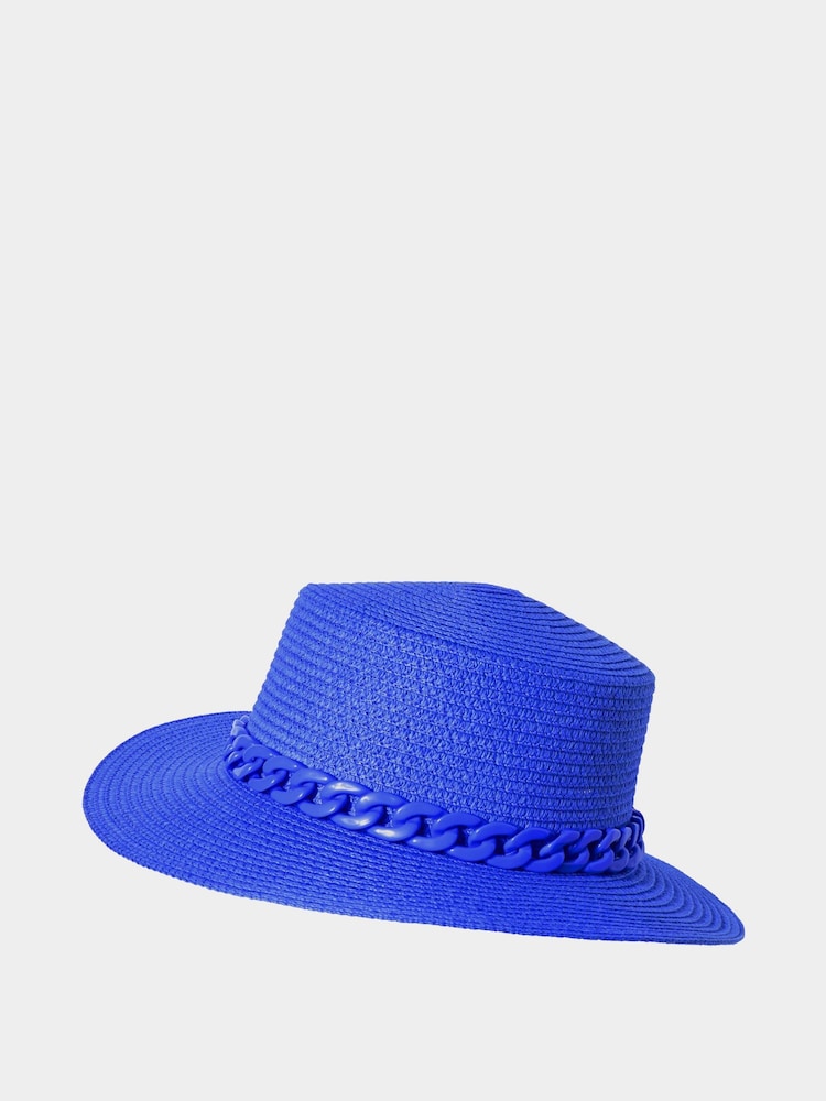Joe Browns Blue Skinny Scarf Straw Hat and Woven Beach Bag Set - Image 3 of 5