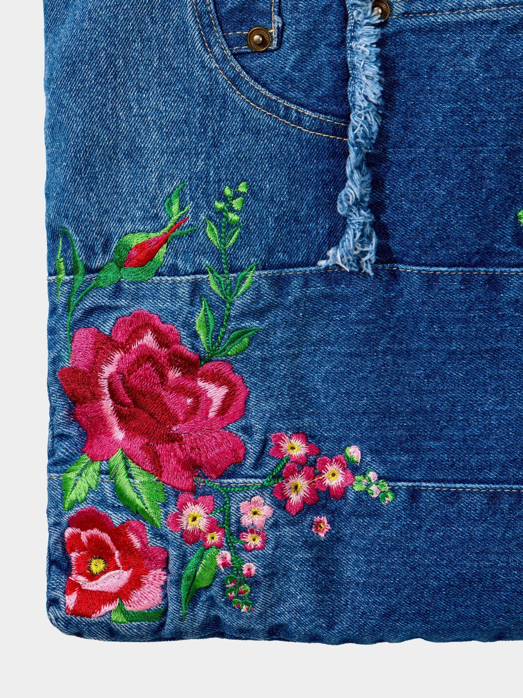 Buy Joe Browns Blue Floral Embroidered 100% Cotton Denim