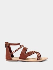 Joe Browns Brown Leather Gladiator Sandals - Image 3 of 6