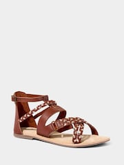 Joe Browns Brown Leather Gladiator Sandals - Image 4 of 6