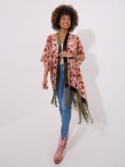 Joe Browns Velvet Paisley Fringe Kimono - Image 2 of 3