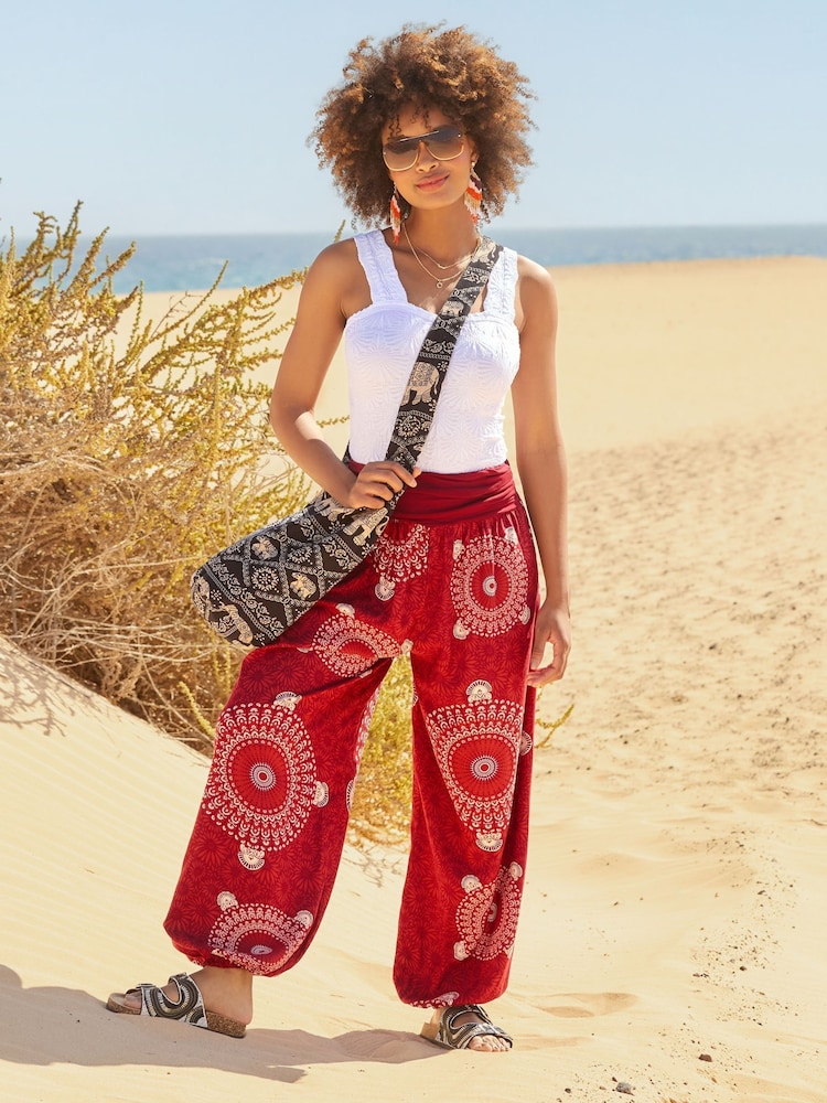 Joe Browns Cuffed Relaxed Print Lightweight Trousers - Image 1 of 7
