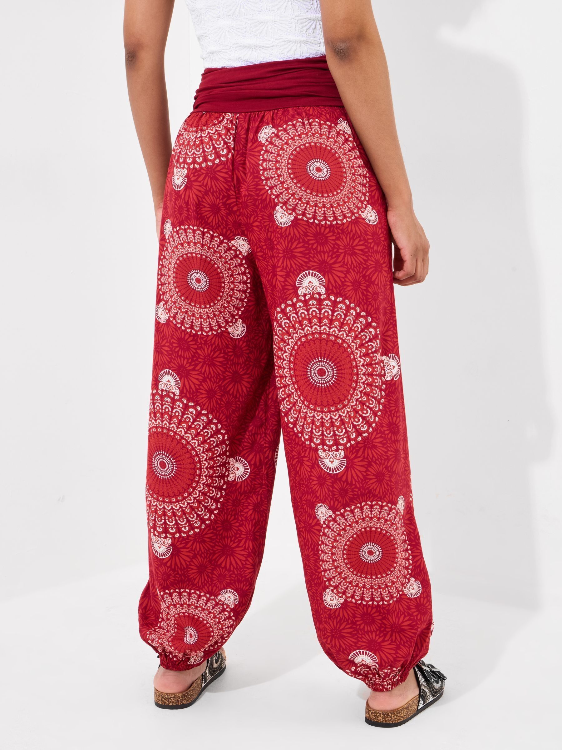 Buy Joe Browns Red Cuffed Relaxed Print Lightweight Trousers from