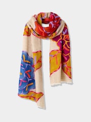 Joe Browns Cream Floral Wool Silk Wrap Scarf - Image 1 of 5