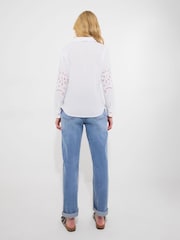 Joe Browns White Long Sleeve Lightweight Lace Detail Blouse - Image 4 of 5