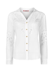Joe Browns White Long Sleeve Lightweight Lace Detail Blouse - Image 5 of 5