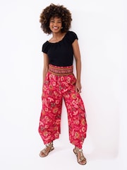 Joe Browns Relaxed Fit Contrast Floral Border Print Trousers - Image 3 of 7