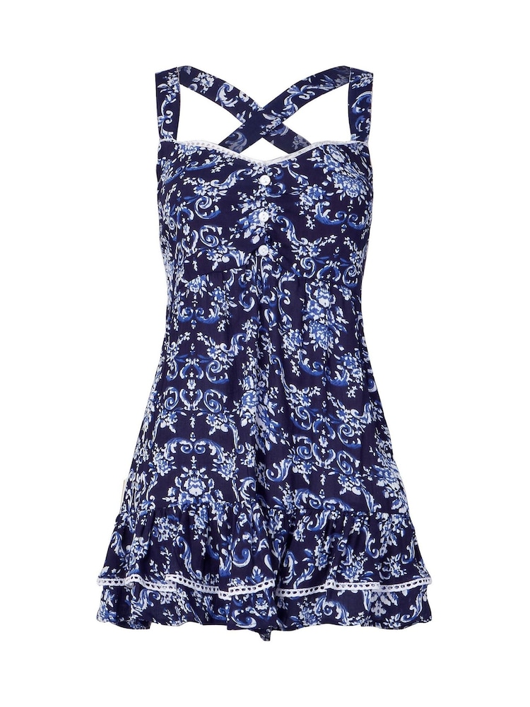 Joe Browns Blue Floral Longline Top - Image 5 of 5