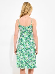 Joe Browns Green Paisley Floral Spaghetti Strap Jersey Sundress - Image 4 of 6
