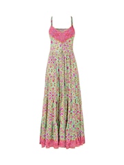 Joe Browns Green Border Print V-Neck Strappy Maxi Dress - Image 7 of 7