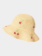Joe Browns Natural Cherry Straw Cloche Hat - Image 3 of 4