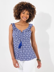 Joe Browns Blue Floral Tassel Trim Top - Image 2 of 7