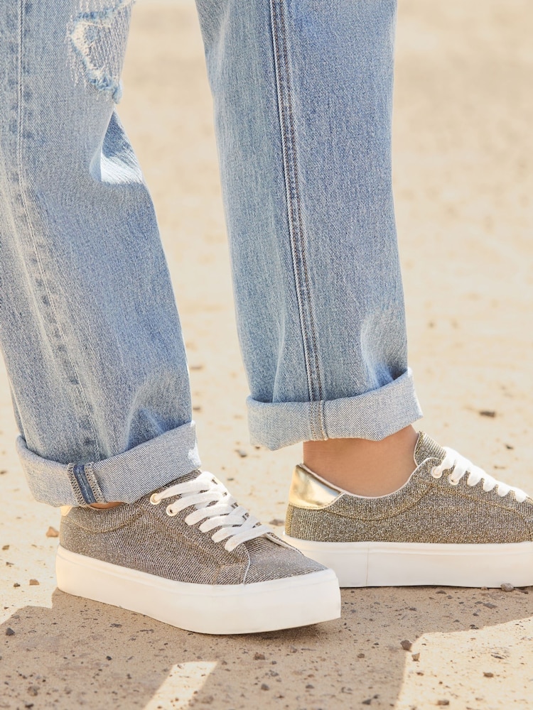 Joe Browns Two Tone Glitter Platform Trainers - Изображение 1 из 6