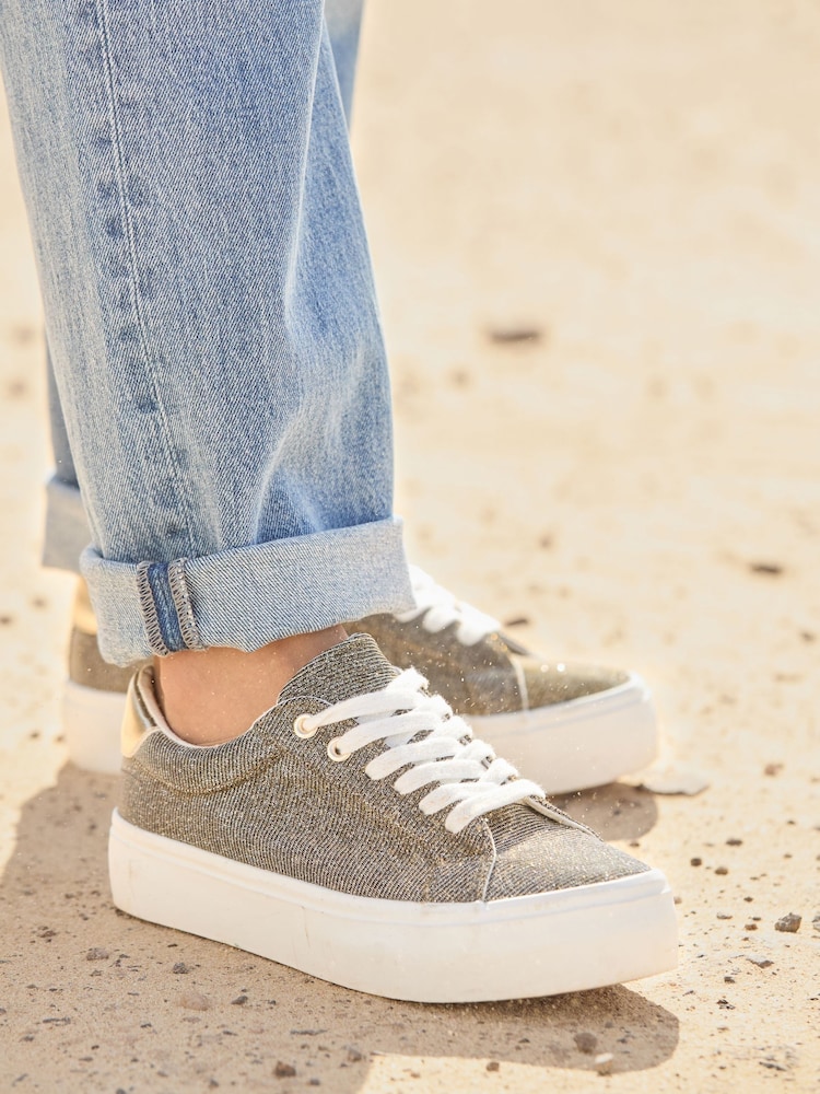 Joe Browns Two Tone Glitter Platform Trainers - Изображение 2 из 6