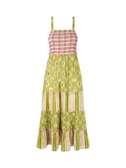 Joe Browns Checkered Shirred Bodice Embellished 100% Cotton Maxi Dress - Изображение 5 из 5