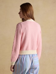 Rosa - Joules V-hals bomullsstrikket cardigan - Bilde 2 av 7