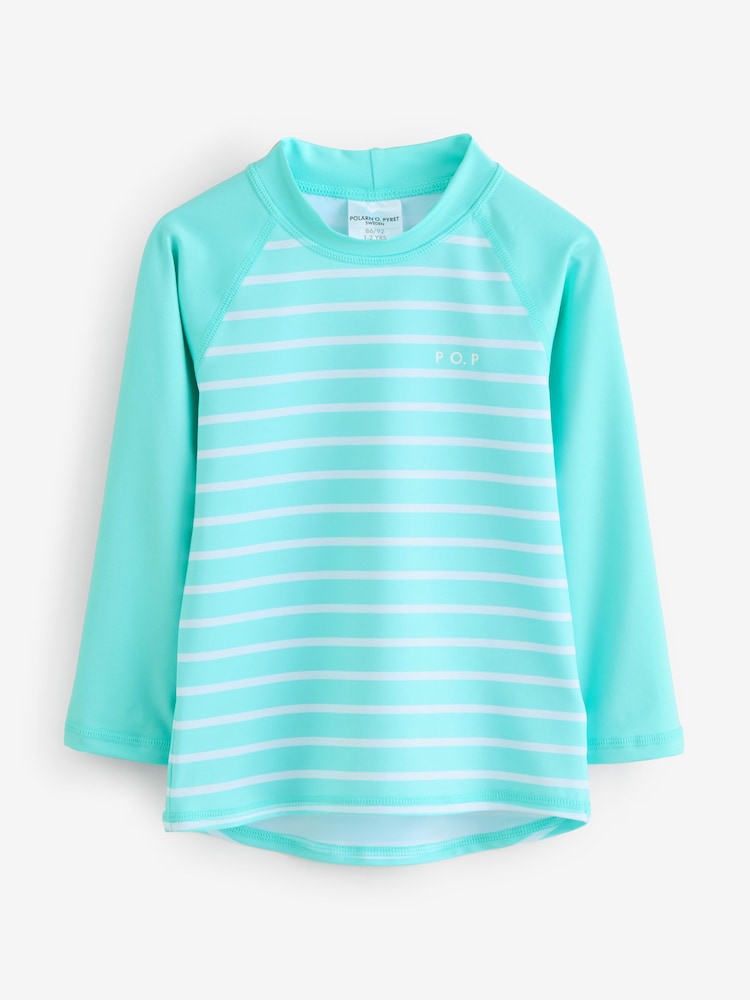 Polarn O Pyret Blue Striped Sunsafe UV Rash Vest - Image 1 of 1