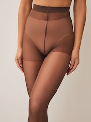 Coffee 20 Denier Sheer Gloss Tights 3 Pack - Image 3 of 5