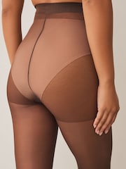 Coffee 20 Denier Sheer Gloss Tights 3 Pack - Image 4 of 5