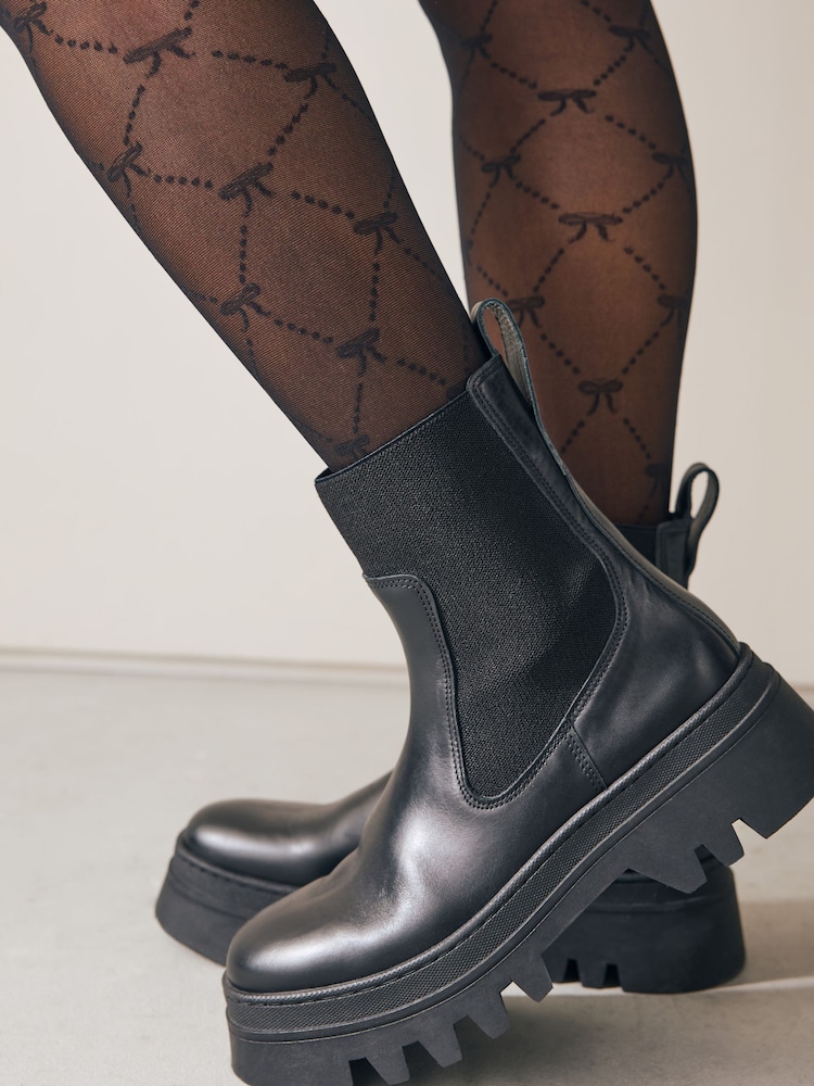 Black Bow Argyle Pattern Tights 1 Pack - Image 5 of 5