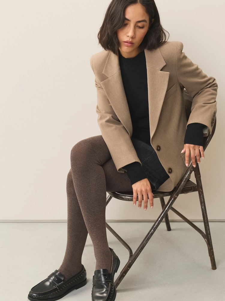 Oatmeal/Neutral Marl Knitted Tights 2 Pack - Image 2 of 3